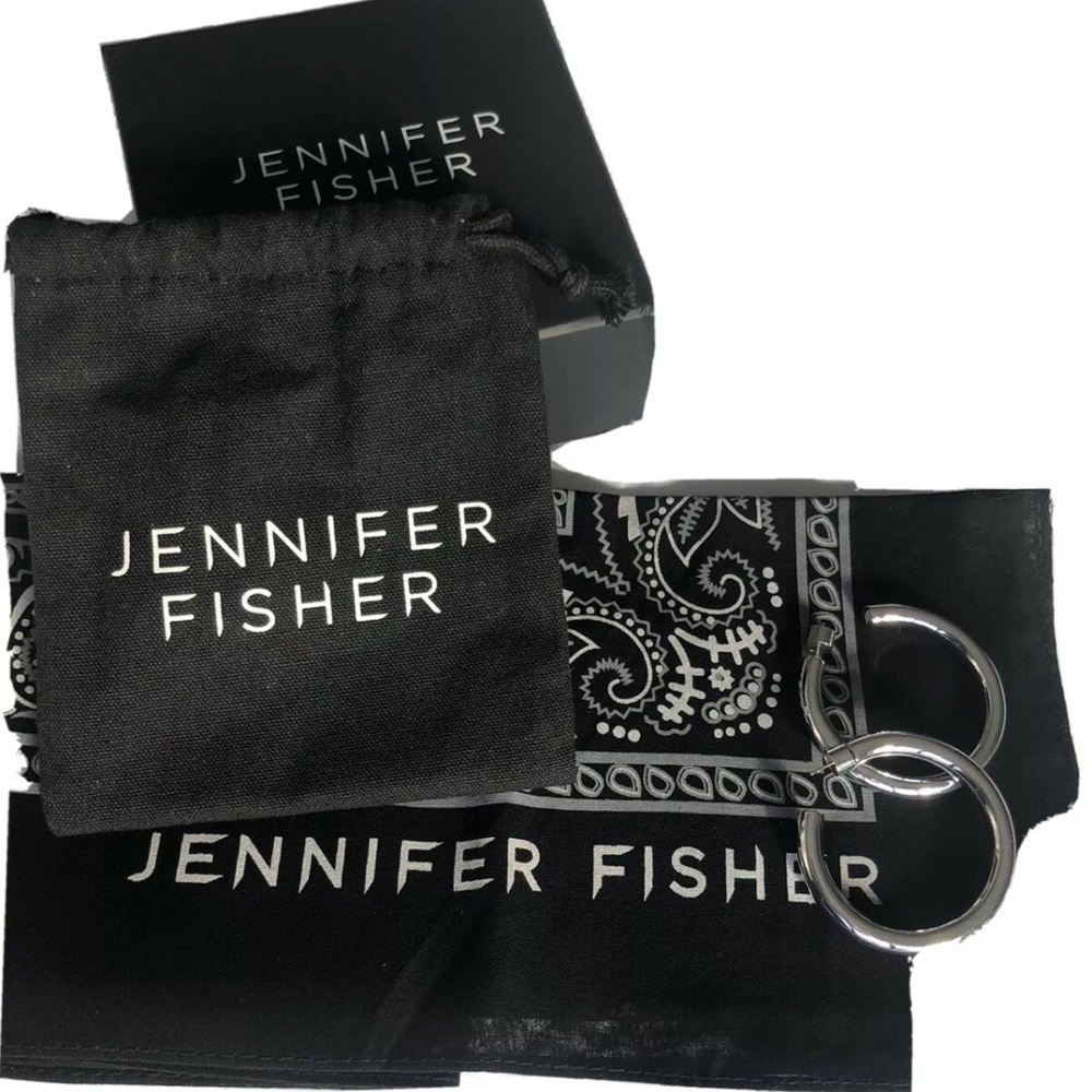 Jennifer Fisher Baby Samira Hoops - Silver NWT